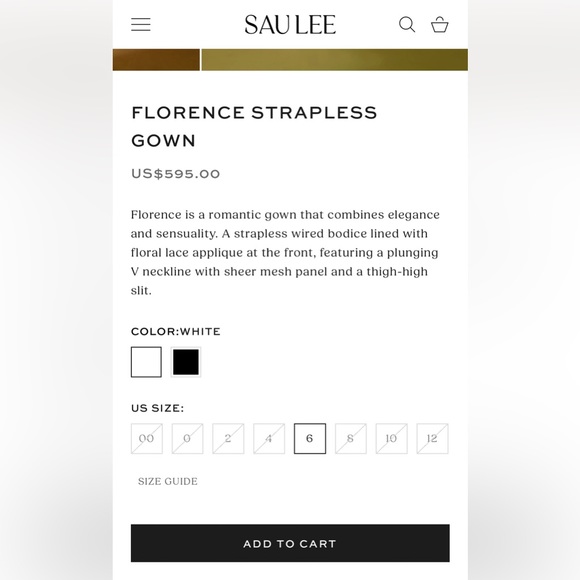 Sau Lee white bridal strapless dress (Florence Floral-Appliquéd Column Gown) - Picture 8 of 15